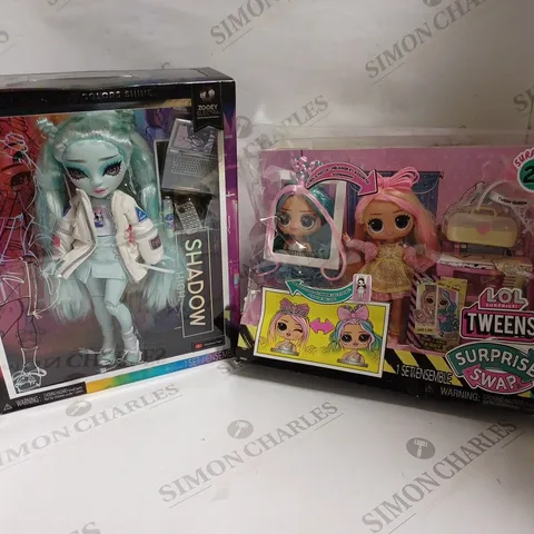 FOUR ASSORTED TOYS TO INCLUDE RAINBOW HIGH SHADOW HIGH ZOOEY ELECTRA AND LOL SUPRISE TWEENS SUPRISE SWAP