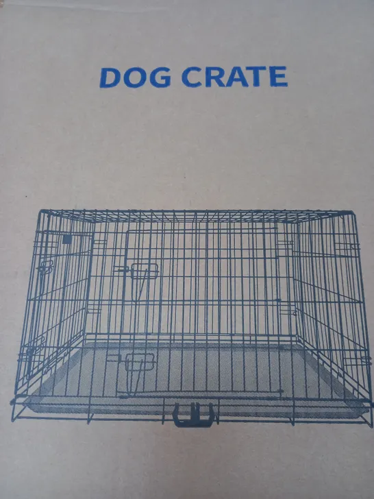 BOXED 30" DOG CRATE IN BLACK