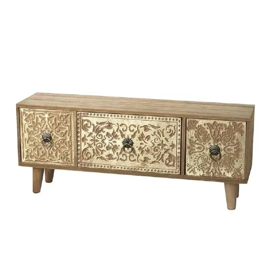 BOXED WORLD MENAGERIE LOUVIERE 3-DRAWER CHEST OF DRAWERS // SIZE: 18cm H X 43cm W X 10cm D (1 BOX)