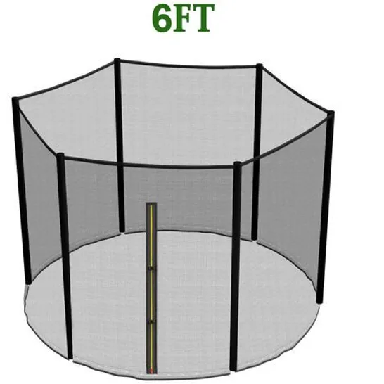 BOXED TRAMPOLINE REPLACEMENT ENCLOSURE SURROUND SAFETY OUTSIDE NET FOR 6FT TRAMPOLINES (1 BOX)