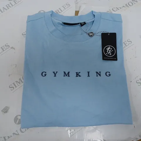 GYM KING LINEAR PRINT TEE IN BLUE - UK XL