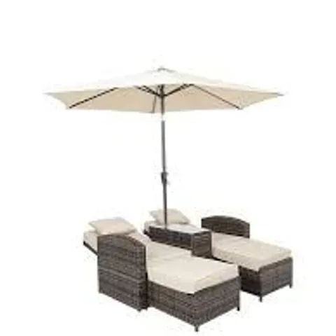 BOXED GRADE 1 CORAL BAY MULTI FUNCTIONAL SUN LOUNGER SOFA - 2 BOXES