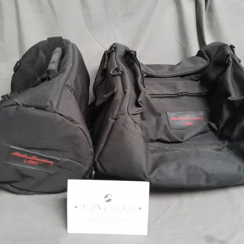 PAIR OF HARLEY DAVIDSON BY SAC BRANDED BAGS IN BLACK