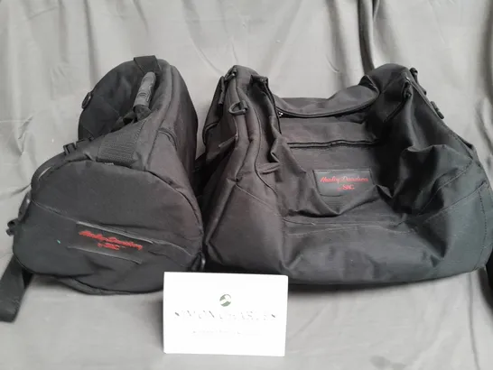 PAIR OF HARLEY DAVIDSON BY SAC BRANDED BAGS IN BLACK