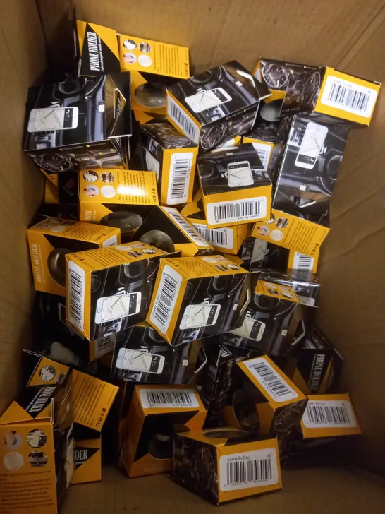 BOX OF APPROX 300 UNBRANDED PHONE HOLDERS 