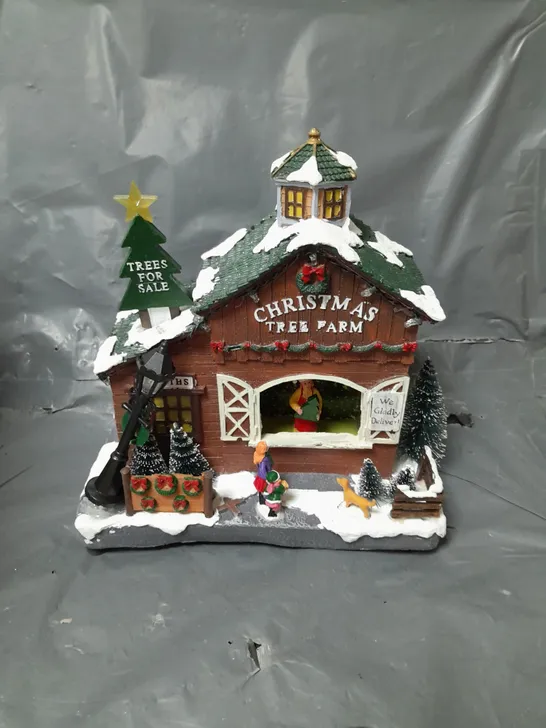 CHRISTMAS TREE FARM SCENE WITH LIGHTS AND MUSIC RRP £39.99