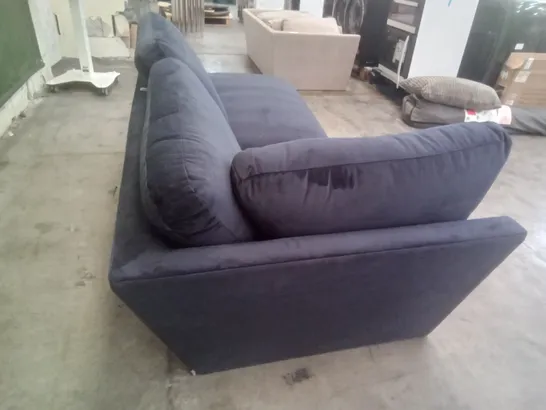 QUALITY DESIGNER NANTUCKET RHF CHAISE SOFA SECTION - DARK BLUE FABRIC 