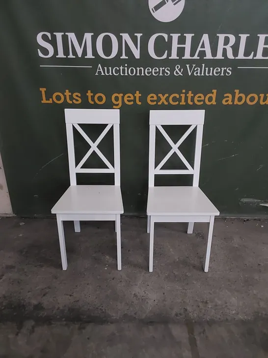 SET OF 2 KENDAL WHITE DINING CHAIRS