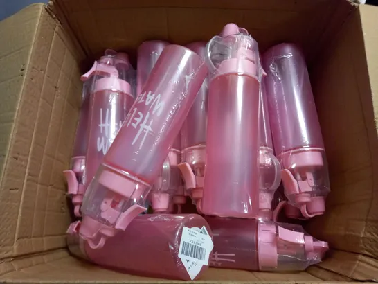 14 SEALED HWLLO WATER BOTTLES IN PINK