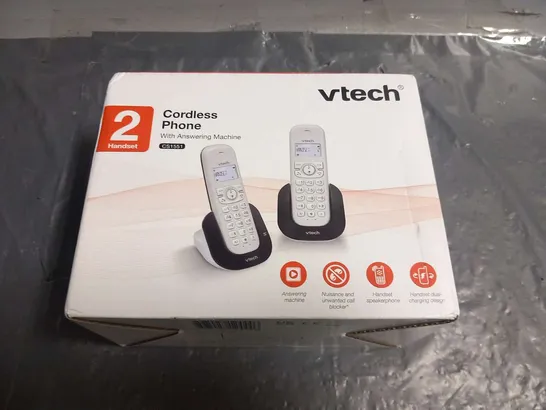 BOXED VTECH CORDLESS PHONE WITH ANSWERING MACHINE CS1551 2 HANDSET