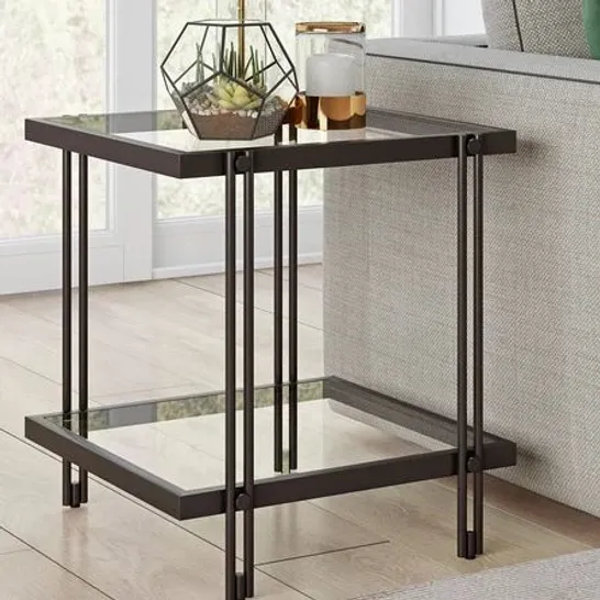 BOXED LORAIN SIDE TABLE, BLACKENED BRONZE FINISH (1 BOX)