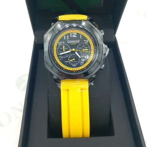 BOXED GAMAGES OF LONDON LIMITED EDITION HAND ASSEMBLED CONTEMPORARY AUTOMATIC YELLOW