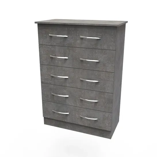 BOXED ALINUSWE 5 DRAWER  CHEST OF DRAWERS