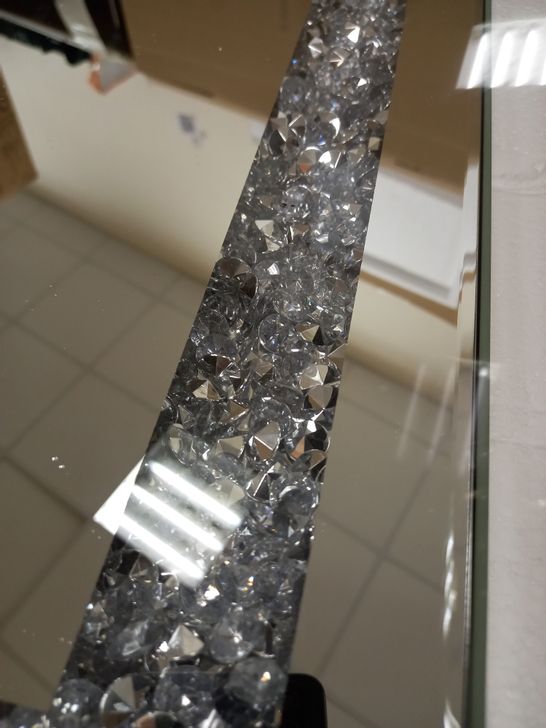 JM BY JULIEN MACDONALD LARGE ENCAPSULATED CRYSTAL LIGHT UP TABLE MIRROR