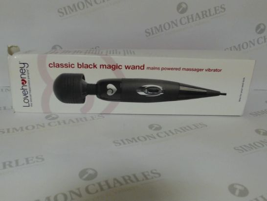 BOXED LOVE HONEY CLASSIC BLACK MAGIC WAND MAINS POWERED MASSAGER VIBRATOR
