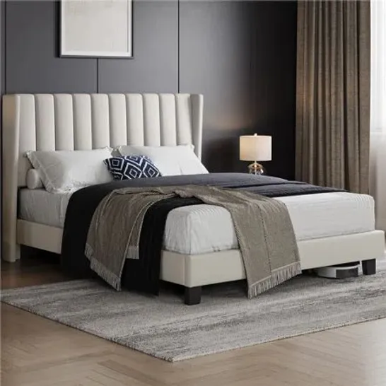 BOXED UPHOLSTERED STORAGE BED (2 BOXES)