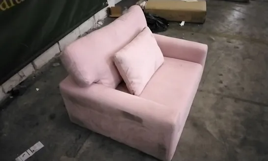 QUALITY DESIGNER PINK FABRIC ARMCHAIR 