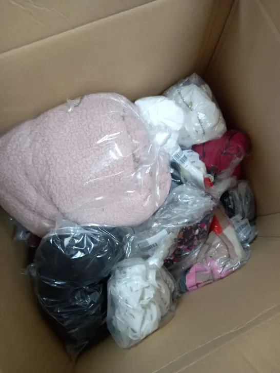 BOX OF APPROXIMATELY 15 ASSORTED CLOTHING ITEMS TO INCLUDE FAIR JUMPER, SHIRT, MAXI DRESS ETC