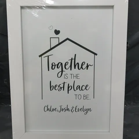 PERSONALISED BEST PLACE TO BE A4 FRAME