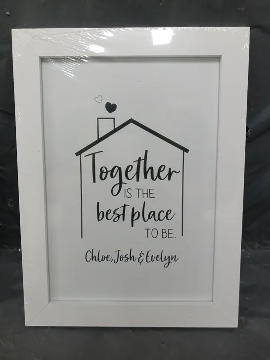 PERSONALISED BEST PLACE TO BE A4 FRAME RRP £16.99