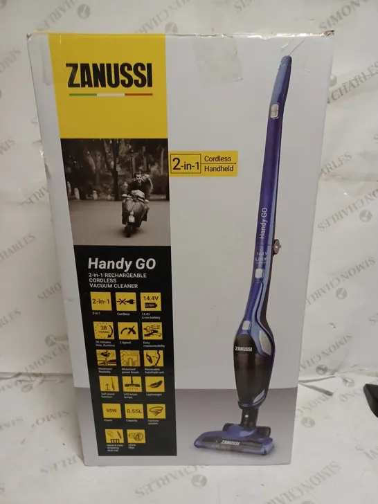 ZANUSSI HANDY GO 2-IN-1 RECHARGEABLE CORDLESS VACUUM CLEANER