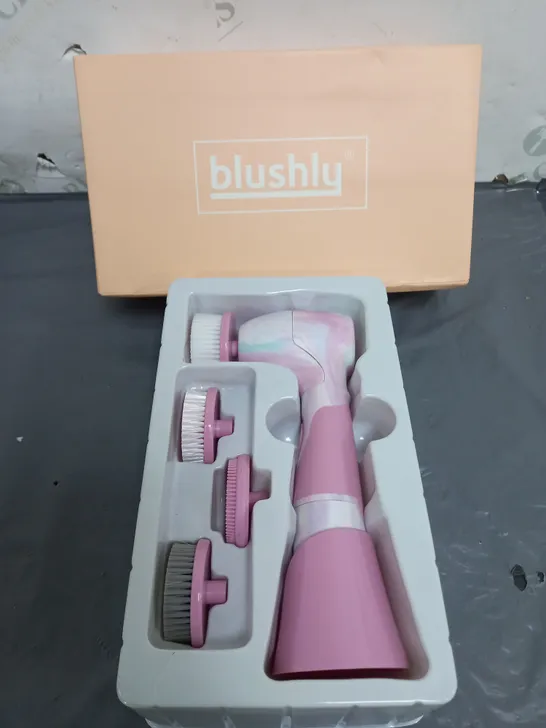 BOXED BLUSHLY CLEANSING & EXFOLIATING FACE BRUSH