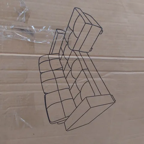 BOXED DESIGNER RIO L SHAPED CORNER SOFA BLACK LEATHER ( ONLY BOX 1 OF 2)