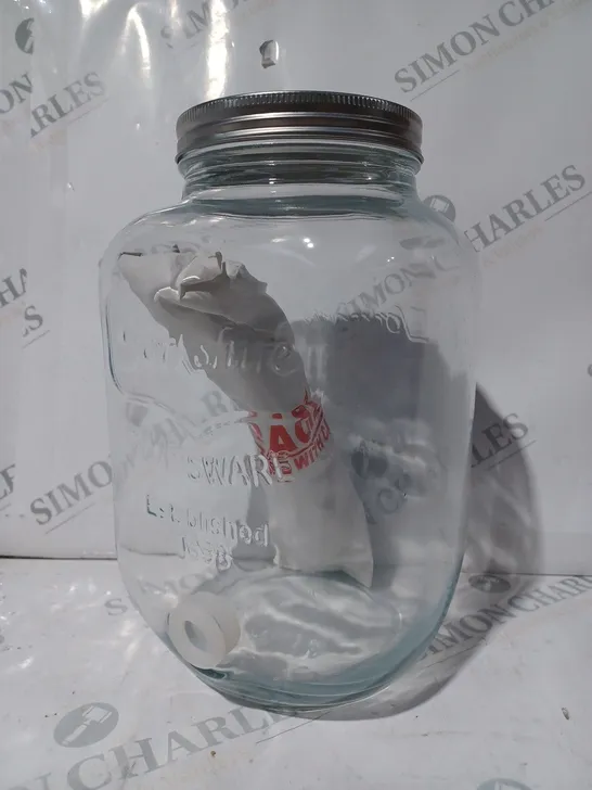 BOXED YORKSHIRE GLASSWARE DISPENSING JAR