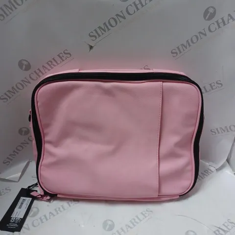 ANYTHING BUT ORDINARY SLIM CROSS BODY LAPTOP CARRY BAG IN PINK 