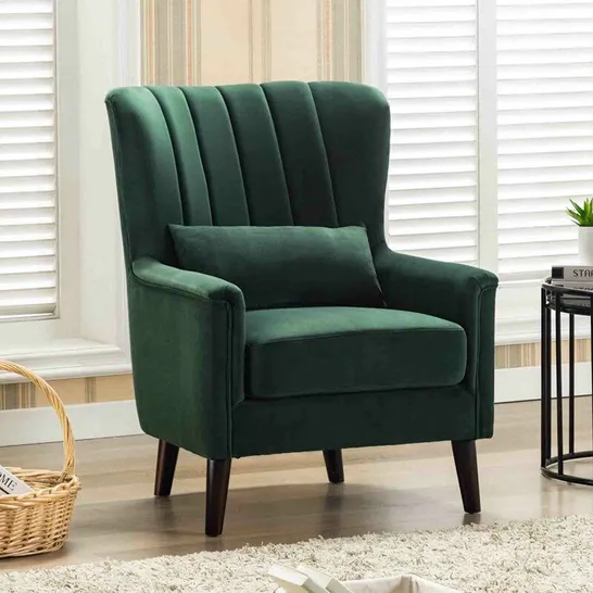 BOXED MCINTOSH GREY UPHOLSTERED FABRIC ARMCHAIR 