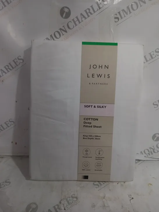 JOHN LEWIS COTTON DEEP FITTED SHEET - KING SIZE