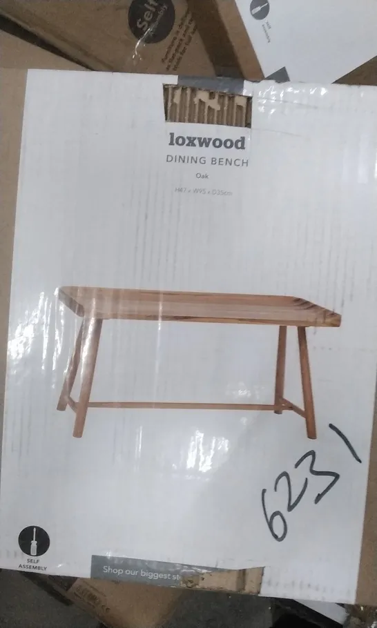 BOXED LOXWOOD DINING BENCH IN OAK- H47 X W95 X D35 CM 