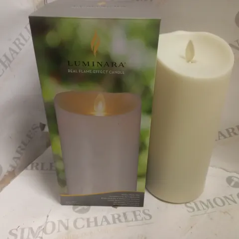 BOXED LUMINARA IVORY PILLAR OUTDOOR FLAME EFFECT CANDLE