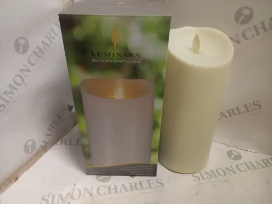 BOXED LUMINARA IVORY PILLAR OUTDOOR FLAME EFFECT CANDLE