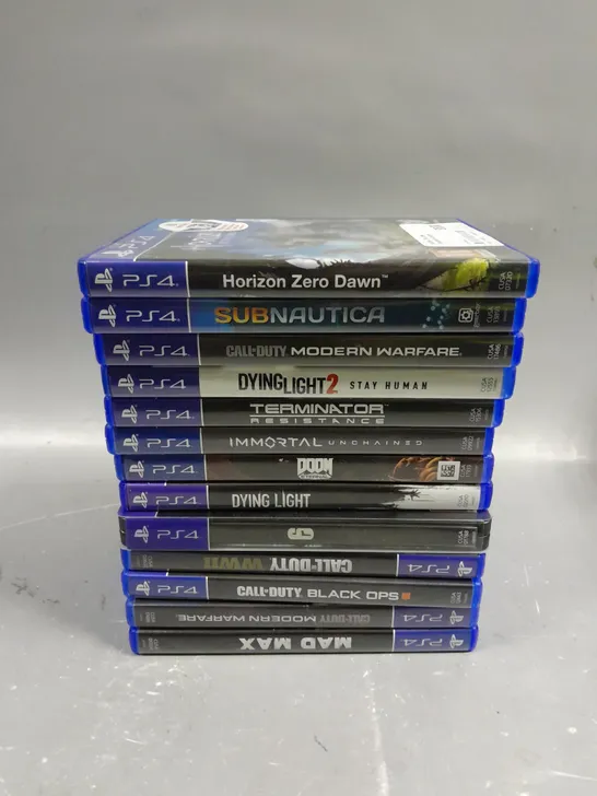 APPROXIMATELY 10 ASSORTED PLAYSTATION 4 VIDEO GAMES TO INCLUDE DYING LIGHT 2, MAD MAX, HORIZON ZERO DAWN ETC 