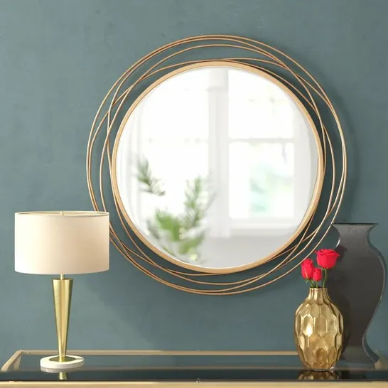 BOXED JAVIN ROUND METAL FRAMED WALL MOUNTED MIRROR