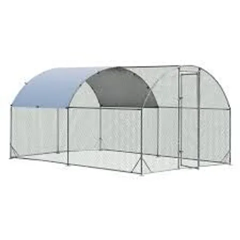 BOXED COSTWAY 12.5FT OUTDOOR METAL CHICKEN COOP WALK-IN POULTRY CAGE RUN GALVANIZED HEN HOUSE RABBITS HABITAT CAGE WITH COVER