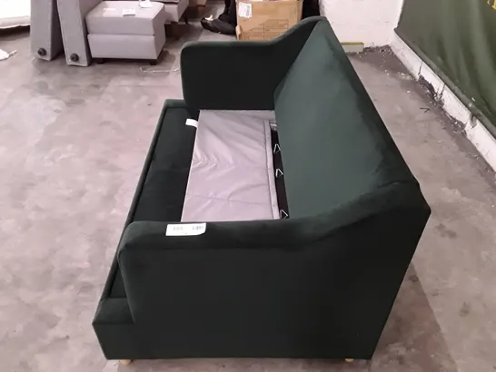 QUALITY DESIGNER ATWORTH 2 SEATER SOFA BED - HUNTER DARK GREEN FABRIC