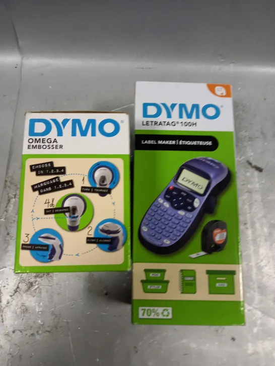 LOT OF 2 DYMO ITEMS INCLUDES OMEGA EMBOSSER AND LABEL MAKER