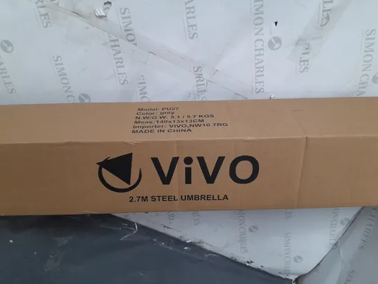 VIVO 2.7M STEEL UMBRELLA IN GREY 