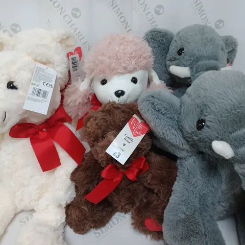 LOT OF 12 ASSORTED WITH LOVE PLUSHIES 