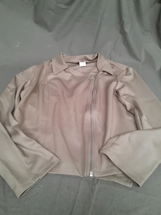 KIM&CO DARK BEIGE ZIP UP JACKET - MEDIUM