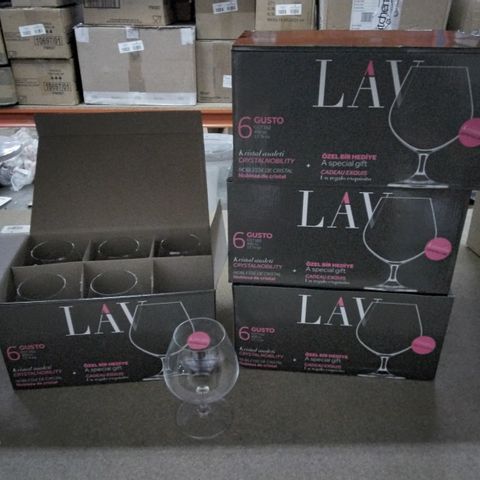 LOT OF 4 BOXES OF LAV GUSTO GLASSES