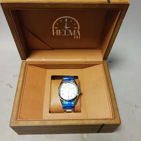 MENS HELMHA DH WATCH –  STAINLESS STEEL STRAP – 3ATM WATER RESISTANT – LUXURY GIFT BOX INCLUDED