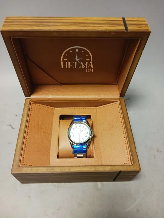 MENS HELMHA DH WATCH –  STAINLESS STEEL STRAP – 3ATM WATER RESISTANT – LUXURY GIFT BOX INCLUDED