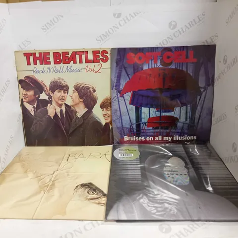 LOT OF 10 ASSORTED VINYLS, TO INCLUDE SOFT CELL, THE BEATLES, HOLY SCUM, ETC