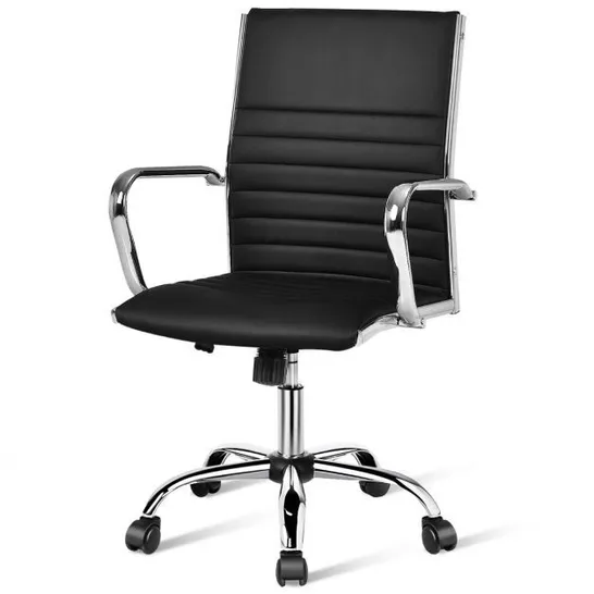 BOXED COSTWAY HEIGHT ADJUSTABLE ROLLING HIGH BACK EXECUTIVE CHAIR FOR HOME OFFICE - BLACK