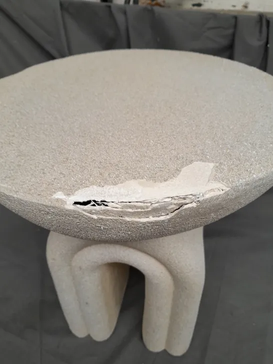 STONE EFFECT RAINBOW STYLE SIDE TABLE - COLLECTION ONLY