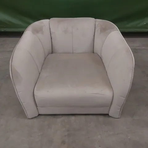 DESIGNER LOREN CHAMPAGNE VELVET ARMCHAIR 