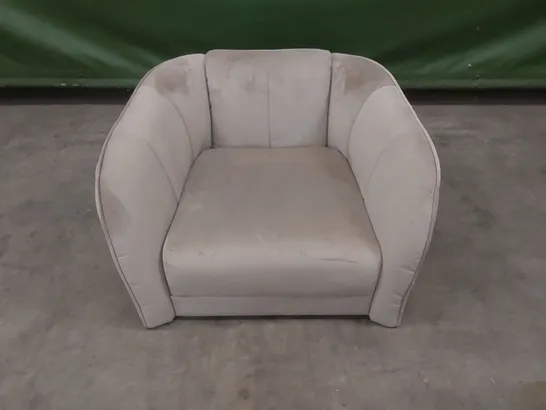 DESIGNER LOREN CHAMPAGNE VELVET ARMCHAIR 